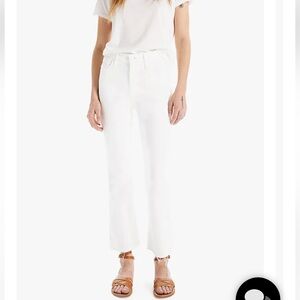 MOTHER Denim The Hustler High-Rise Ankle Fray in White Size 29